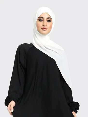 Womens Black Zip Umbrella Abaya for Umrah Hajj Casualwear