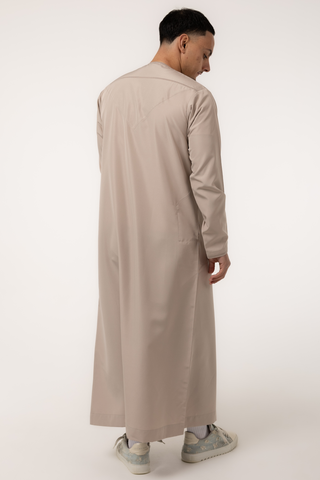 Rajul Fajr Omani Taupe Mens Thobe Jubbah