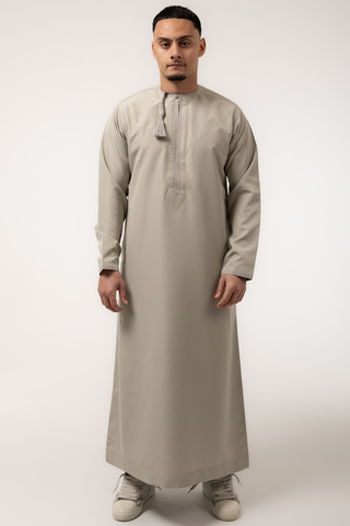Rajul Fajr Omani Light Sage Mens Thobe Jubbah