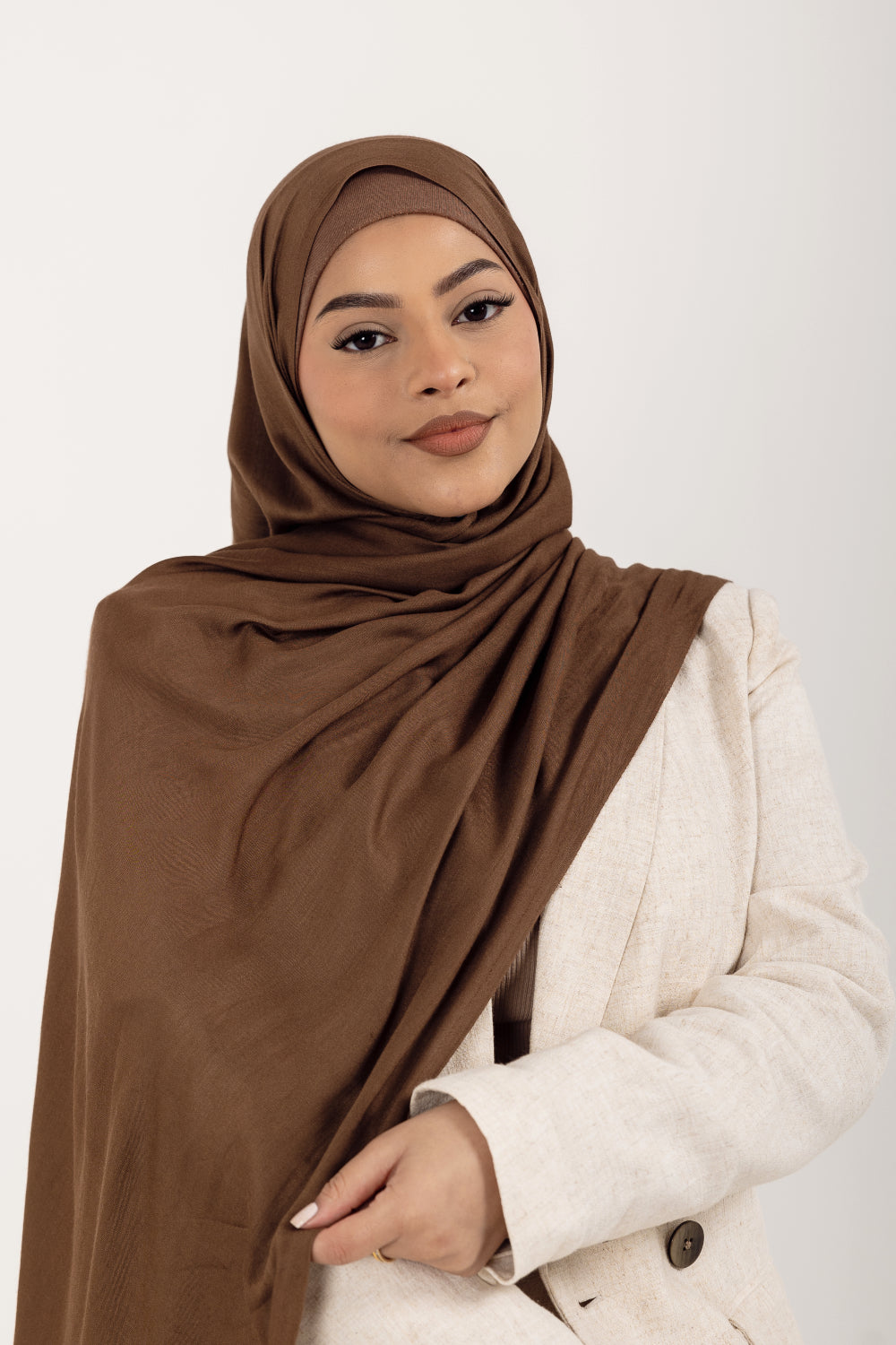Velano Modal Modest Hijab Scarf for Women Walnut - Brown