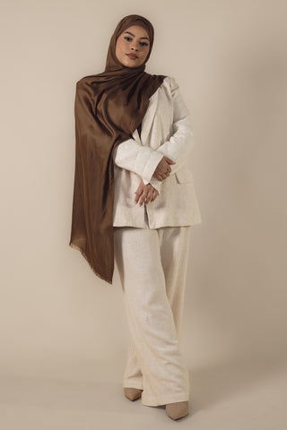 Velano Modal Modest Hijab Scarf for Women Walnut - Brown