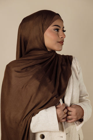Velano Modal Modest Hijab Scarf for Women Walnut - Brown