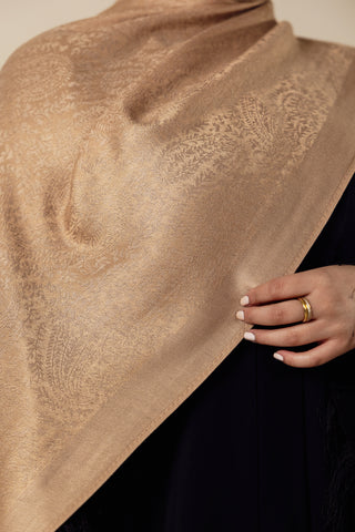 Maharani Collection Paisley Modest Hijab Scarf for Women - Jaisalmer Gold