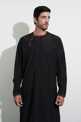 Faris Omani Black Thobe - Kids / Boys Size
