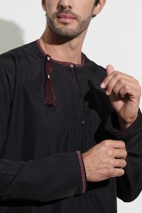 Faris Omani Black Thobe - Kids / Boys Size