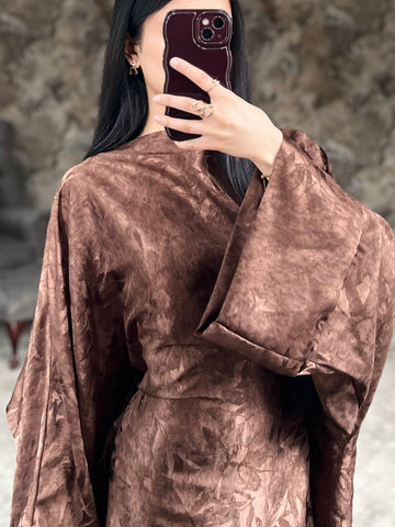 Brown Leaf Kaftan