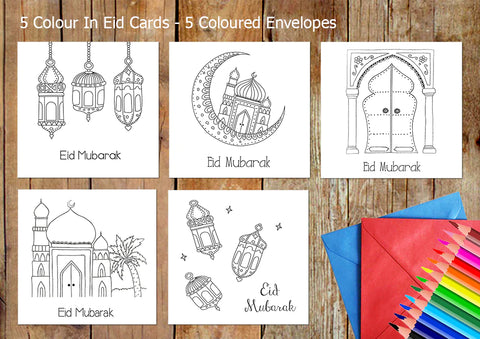 Colour in Eid cards - Mixed Set