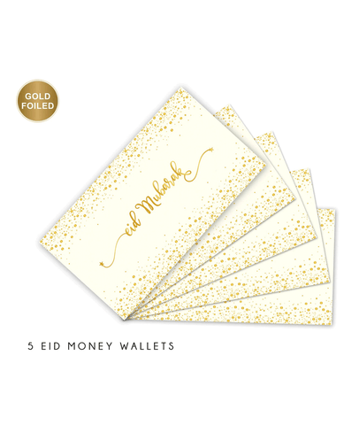 Money Wallets - Eid Mubarak Cream with Gold foiling