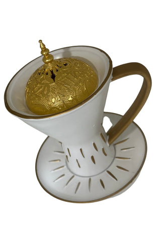 Bakhoor White and Silver Holder