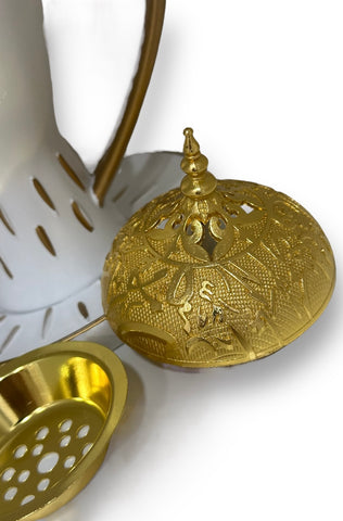 Bakhoor White and Silver Holder