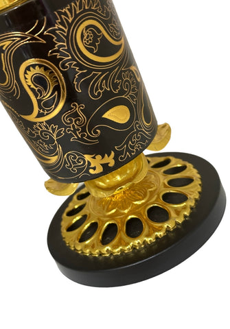 Bakhoor Black and Gold Holder Paisley