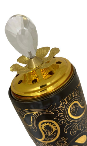 Bakhoor Black and Gold Holder Paisley