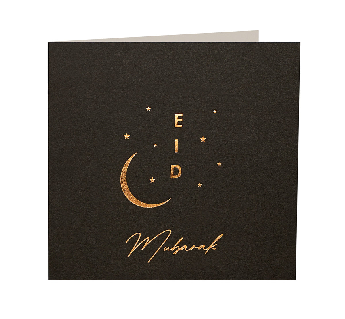 Eid Mubarak Gold Foiled Greeting Card in Black