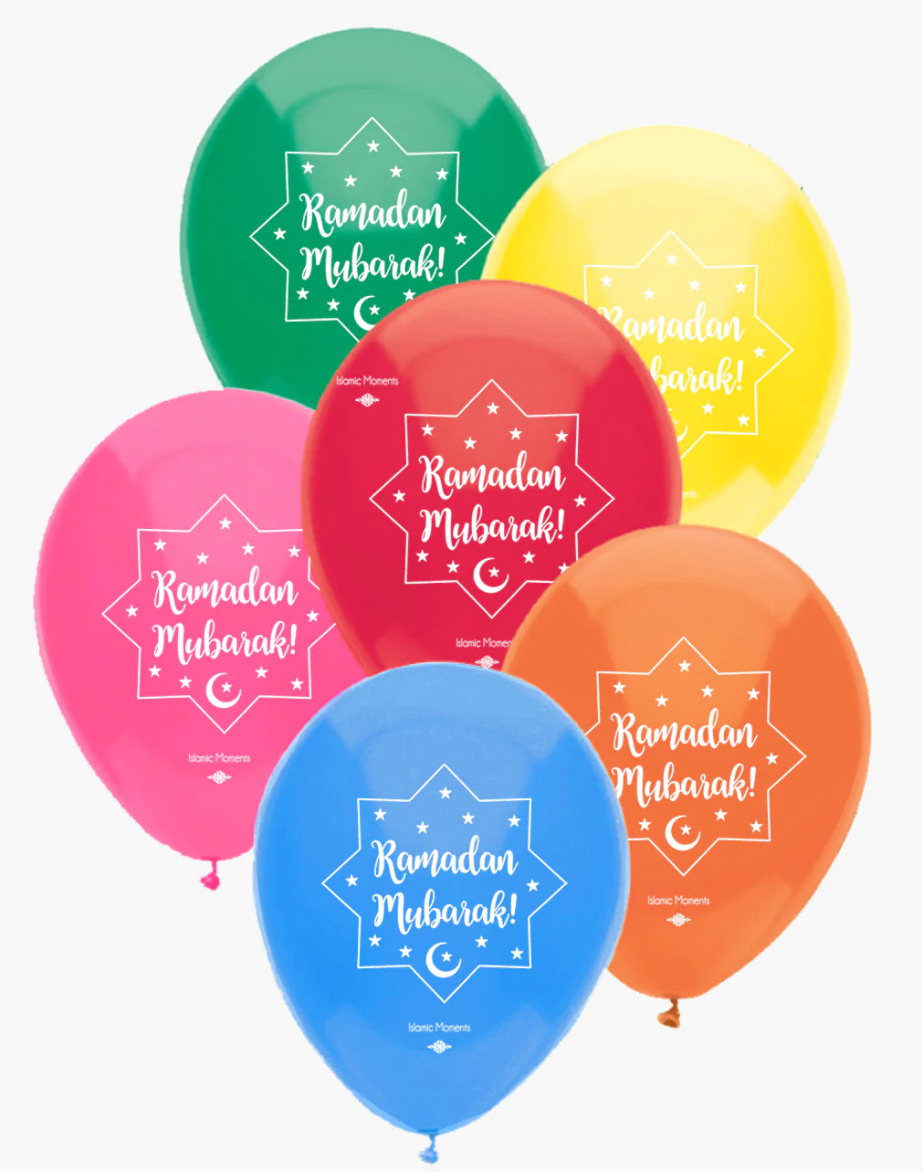 Ramadan Mubarak Balloons in Assorted Colours 10 Pack