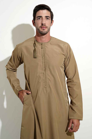 Faris Mens Omani Gold Thobe Jubbah