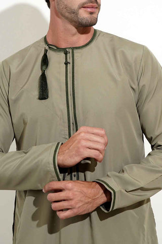 Faris Mens Omani Sage Thobe Jubbah