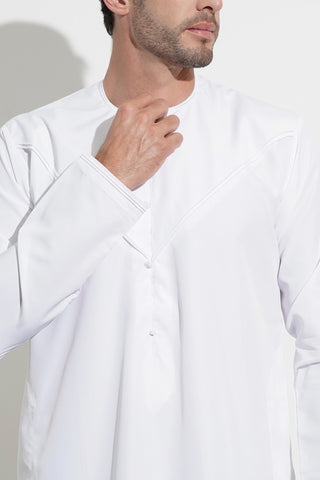 Faris Emirati Classic White Thobe