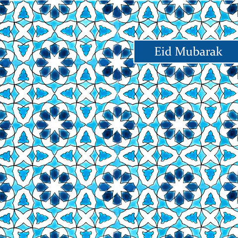 Eid Mubarak Card Blue Tile from Topkapi Range