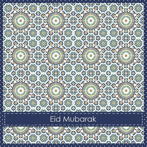 Eid Mubarak - Wisal - Stone & Navy