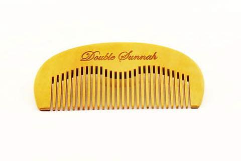 Double Sunnah Hand-Made Peach Wood Beard & Hair Pocket Combs