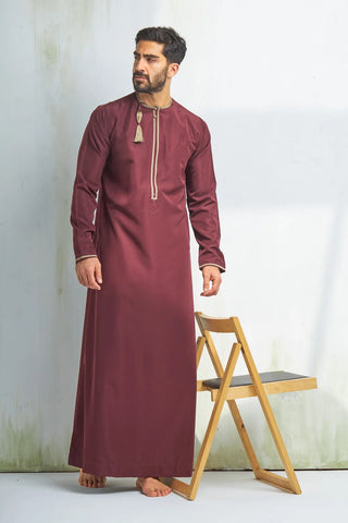 Faris Mens Omani Maroon Thobe