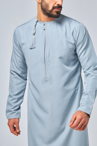 Faris Mens Omani Duck Egg Blue Thobe Jubbah