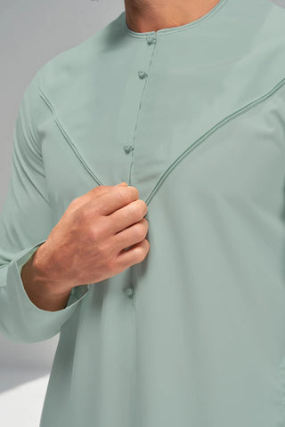 Faris Mens Emirati Mint Green Thobe Jubbah
