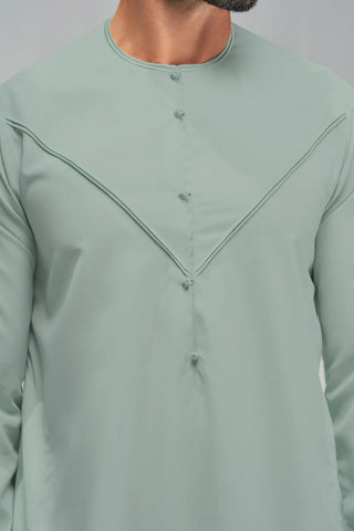 Faris Mens Emirati Mint Green Thobe Jubbah