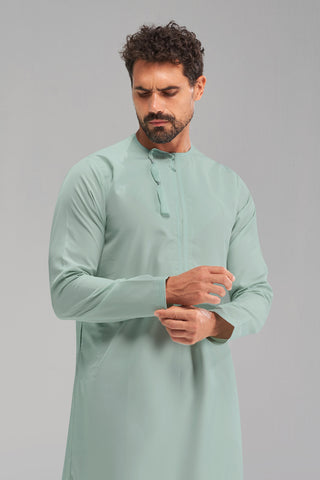 Faris Mens Omani Mint Green Thobe Jubbah