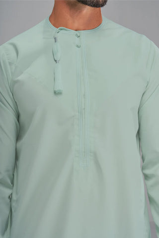 Faris Mens Omani Mint Green Thobe Jubbah
