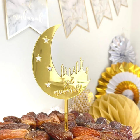 Eid Mubarak Cake Toppers Acrylic Cake Decorations Cake Topper For Eid Party