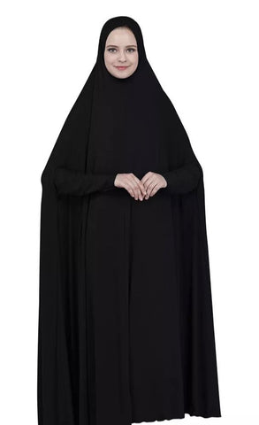Womens Black Islamic Full length Long Khimar Hijab