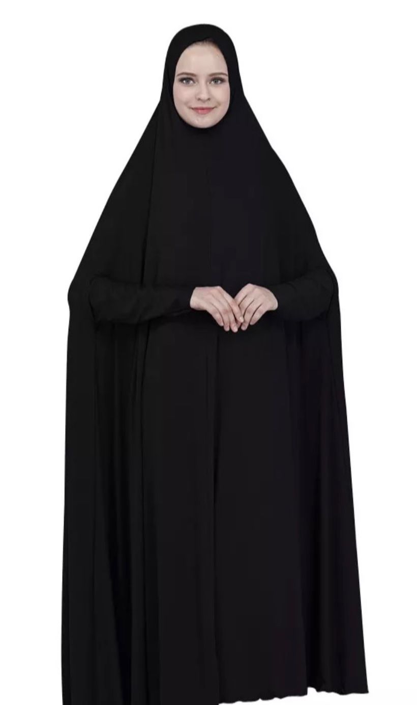 Womens Black Islamic Full length Long Khimar Hijab