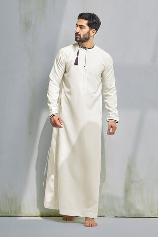 Faris Mens Vanilla Yellow Omani Thobe Jubbah