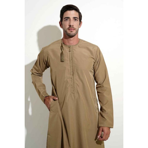 Faris Mens Omani Gold Thobe Jubbah