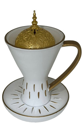 Bakhoor White and Silver Holder