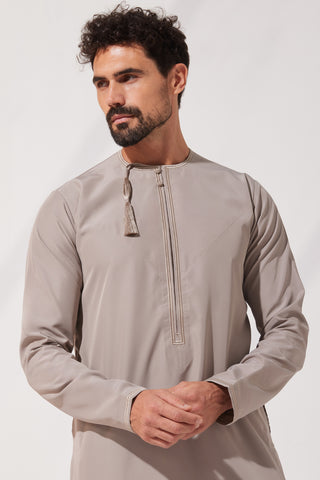 Faris Omani Taupe Thobe