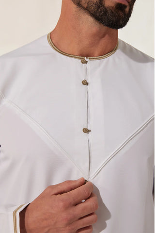 Faris Emirati Light Cream Thobe