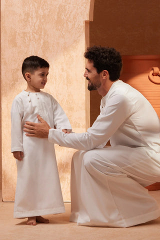 Faris Omani Light Cream Thobe
