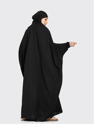 Womens Black 1 Piece Jilbab for Umrah Hajj Casualwear